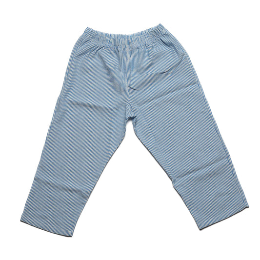 Pants / Linen Blue & white
