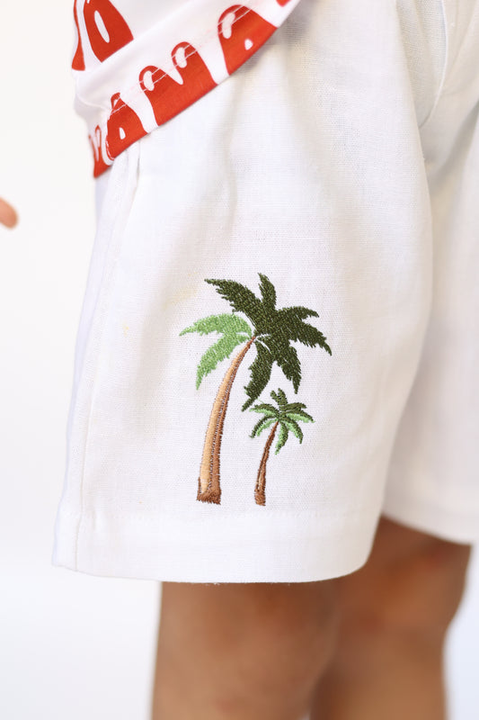 Linen Shorts / Palm Tree
