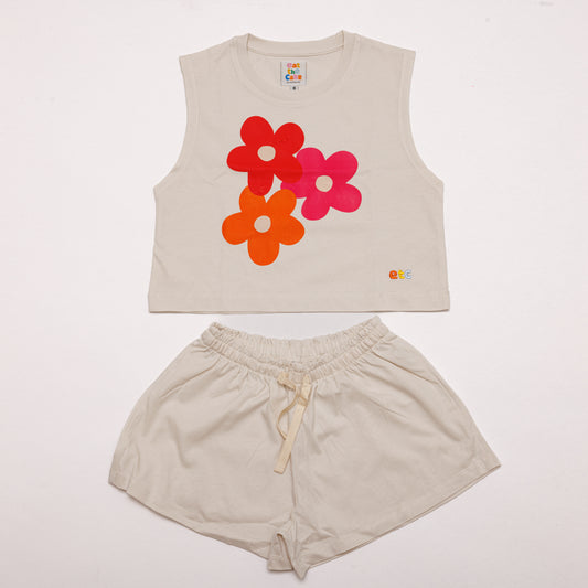 Sleeveless Tee Set / Flowers