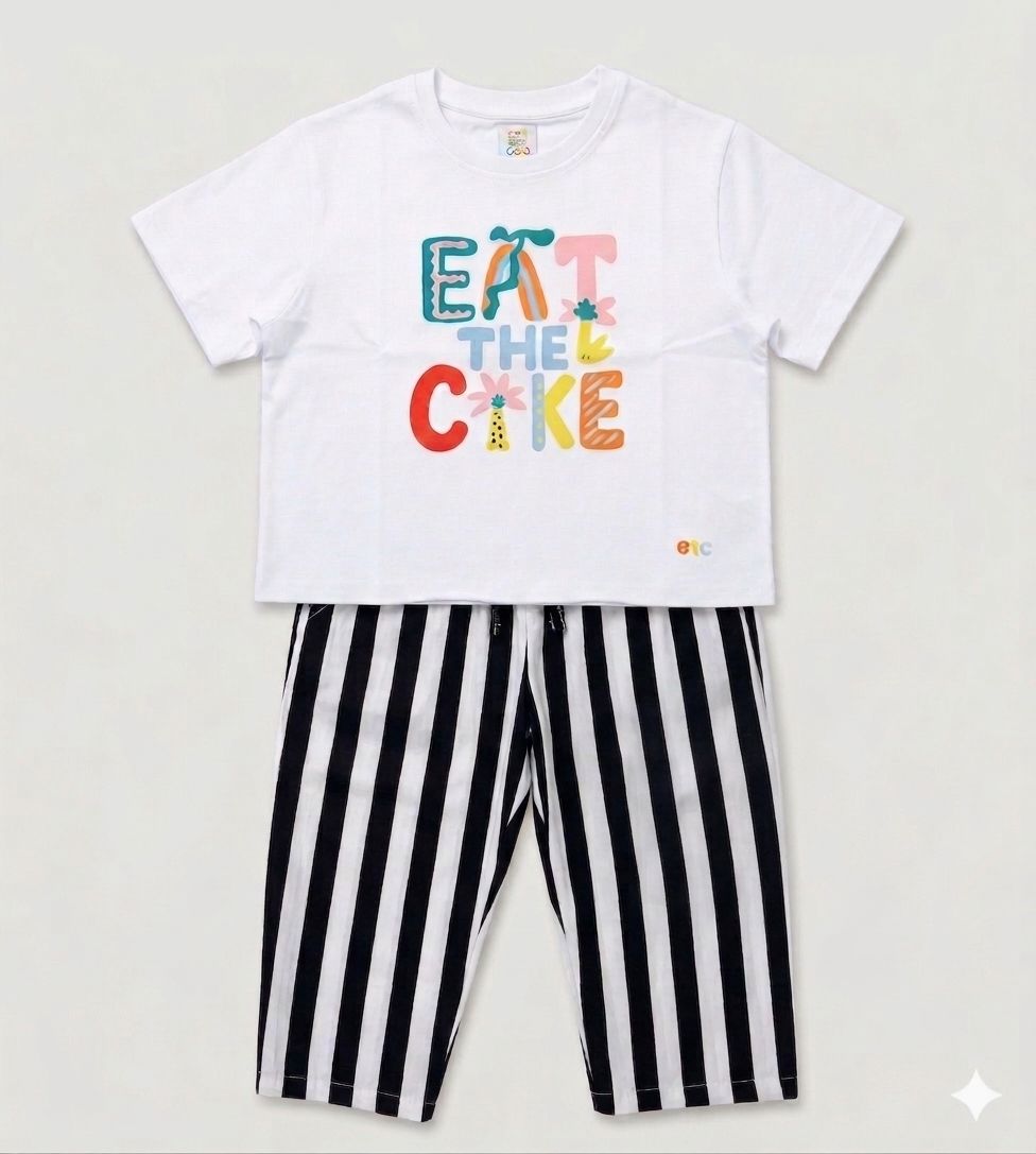Striped black and white trouser unisex