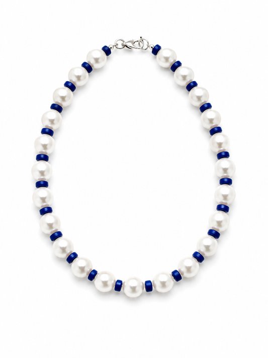 Blue pearl necklace