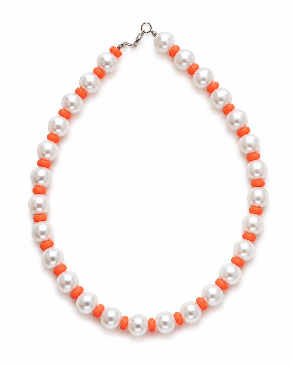 Orange pearl necklace