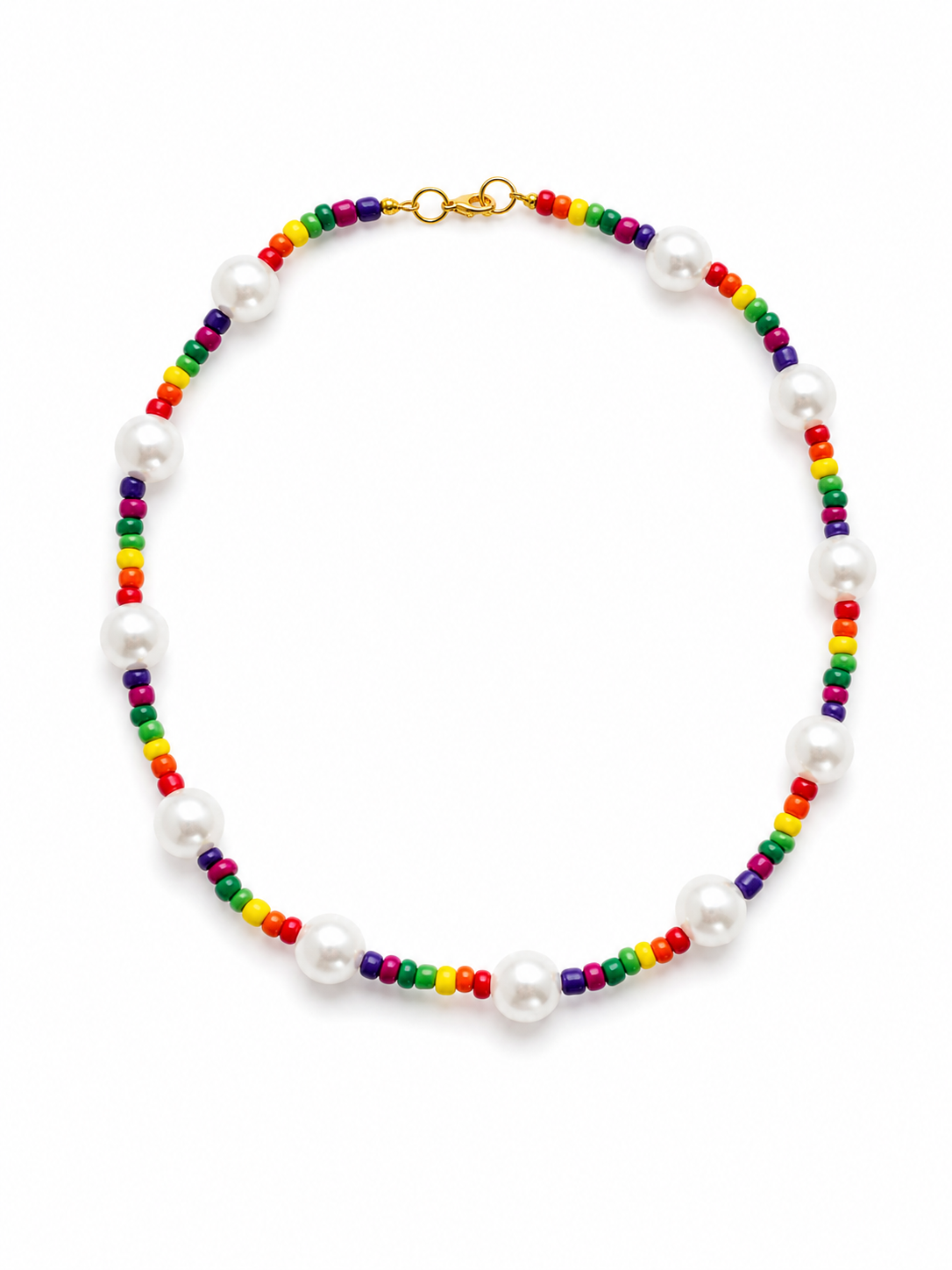 Rainbow pearl necklace