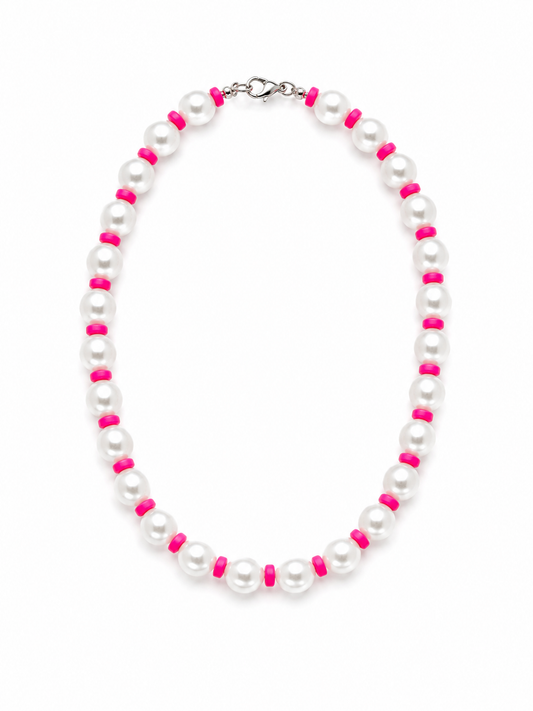 Pink pearl necklace