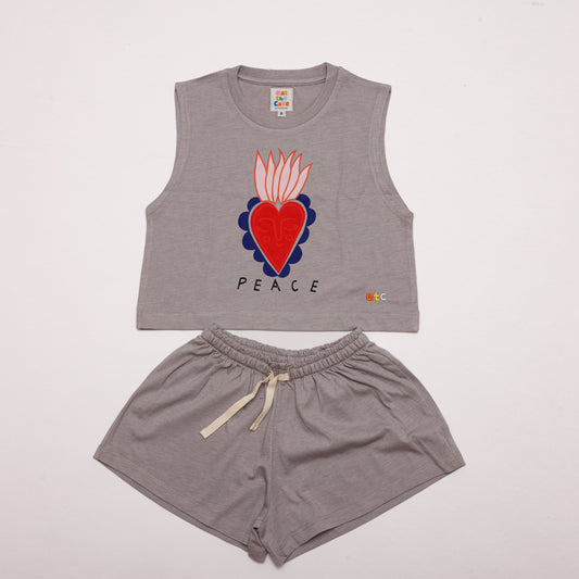 Sleeveless Tee Set / Peace