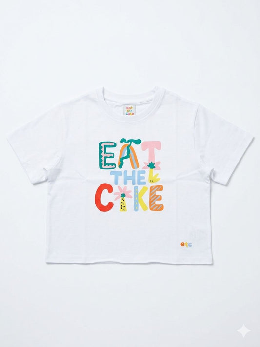 White eat the cake t-shirt