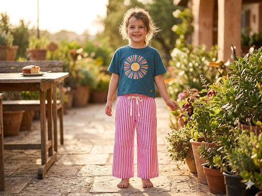 Berry Stripe wide leg