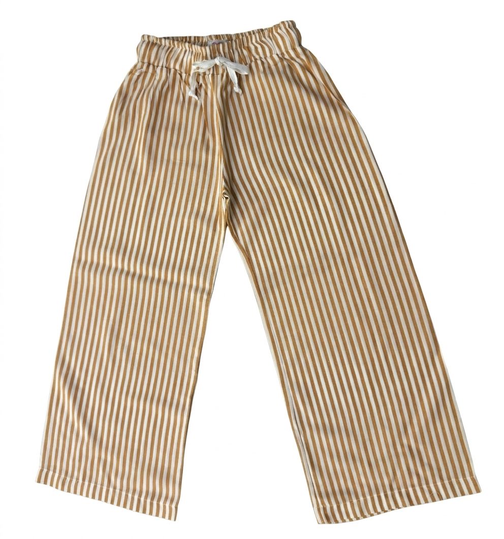 Ochre stripe wide leg pants