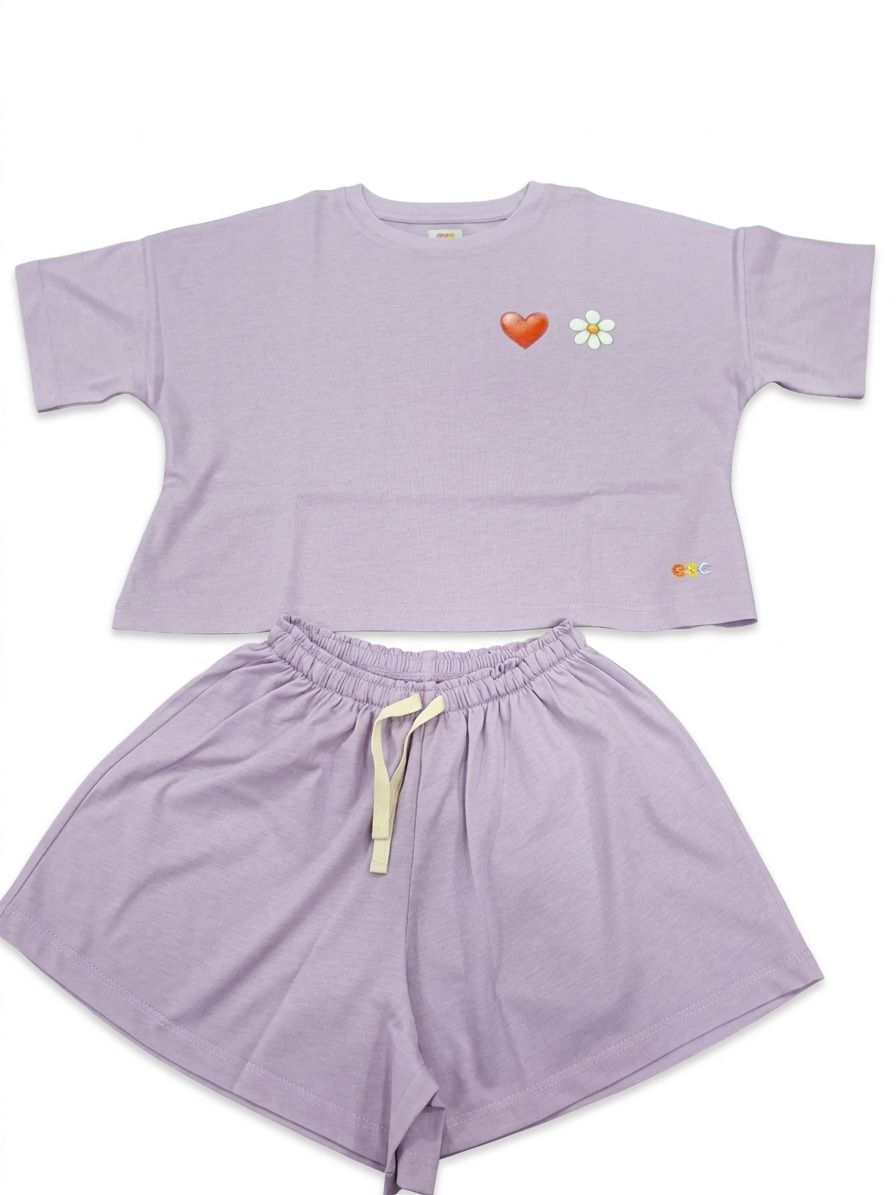 Purple set hearts and sunflowers